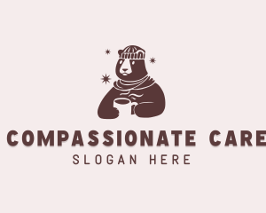 Cartoon Bear Winter logo design