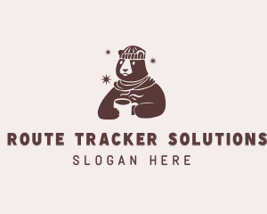 Cartoon Bear Winter logo design