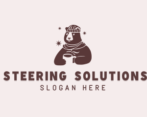 Cartoon Bear Winter logo design