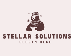 Cartoon Bear Winter logo design