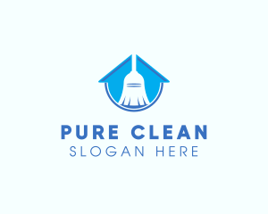 House Clean Broom Sweeper logo