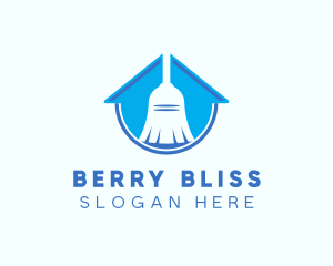 Home Clean Broom Sweeper logo design