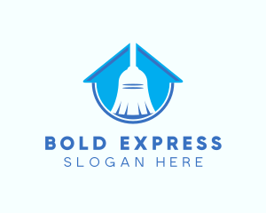 Home Clean Broom Sweeper logo design