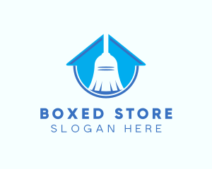 Home Clean Broom Sweeper logo design