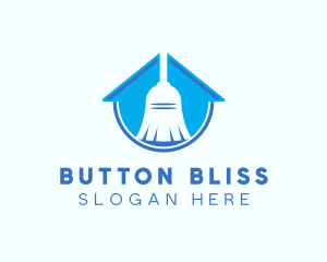 Home Clean Broom Sweeper logo design