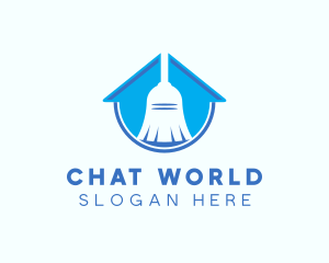 Home Clean Broom Sweeper logo design