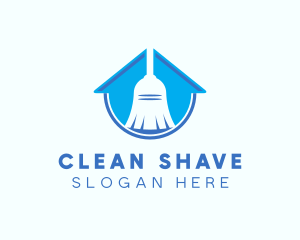 Home Clean Broom Sweeper logo design