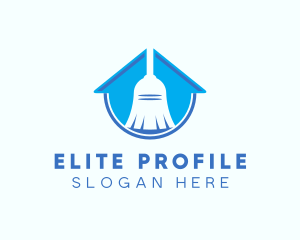 Home Clean Broom Sweeper logo design