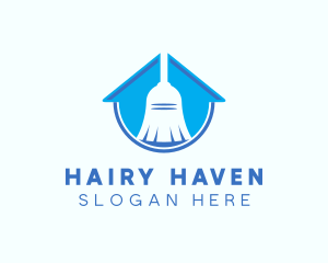 Home Clean Broom Sweeper logo design