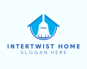 Home Clean Broom Sweeper logo design