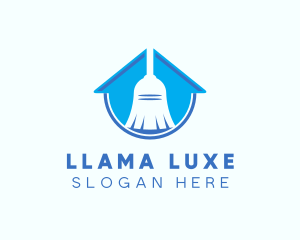 Home Clean Broom Sweeper logo design