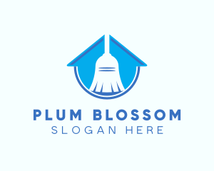 Home Clean Broom Sweeper logo design