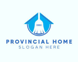 Home Clean Broom Sweeper logo design