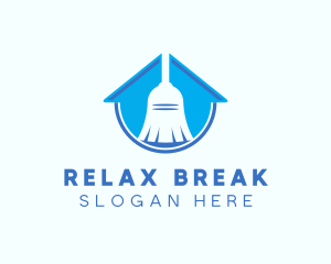 Home Clean Broom Sweeper logo design