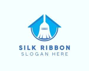 Home Clean Broom Sweeper logo design