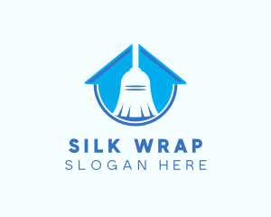 Home Clean Broom Sweeper logo design