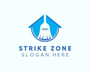 Home Clean Broom Sweeper logo design