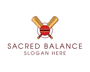 Cricket Ball Sport logo design