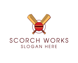 Cricket Ball Sport logo design