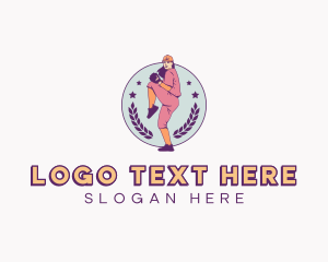 Female Baseball Player logo