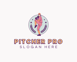 Female Baseball Player logo design