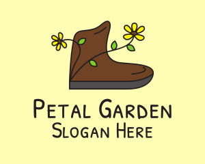 Flower Boot Shoe  logo design