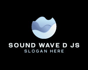 Gradient Waves Sphere logo design