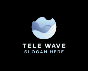 Gradient Waves Sphere logo design