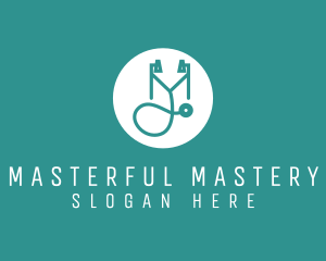 Medical Stethoscope Letter M logo design