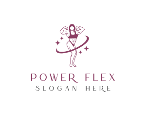 Muscle Woman Bodybuilder logo