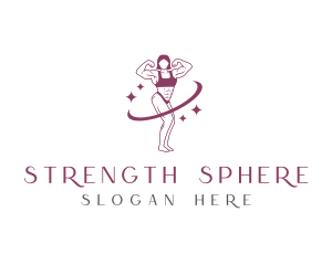 Muscle Woman Bodybuilder logo