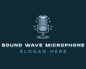 Microphone Radio Broadcast logo design