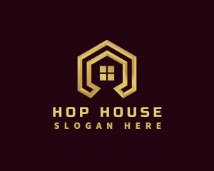 Real Estate House Hexagon logo design