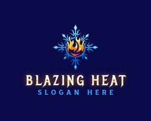 Snowflake Fire HVAC logo design