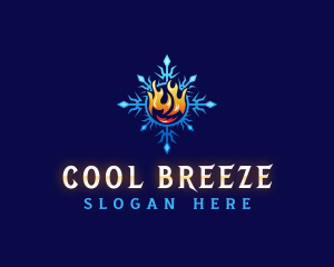 Snowflake Fire HVAC logo design