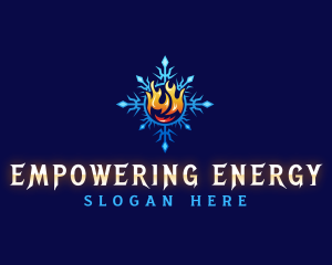 Snowflake Fire HVAC logo design