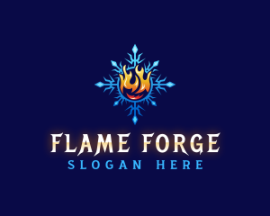 Snowflake Fire HVAC logo design