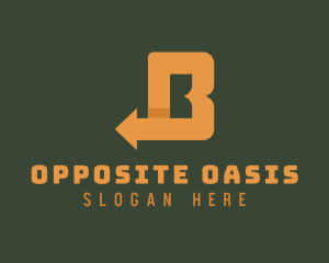 Orange Left Arrow Letter B logo