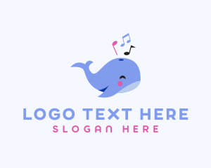 Cute Whale Animal logo