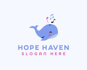 Musical Whale Animal logo