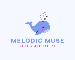 Cute Whale Animal logo design