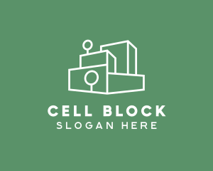 Stacked Blocks Outline  logo design