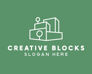 Stacked Blocks Outline  logo design