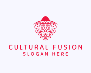 Cultural Decorative Skull  logo design