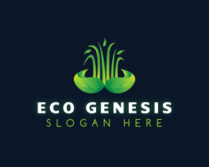 Grass Leaf Landscape logo design