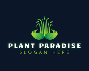 Grass Leaf Landscape logo design