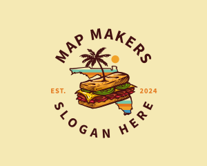 Florida Cuban Sandwich Snack logo design