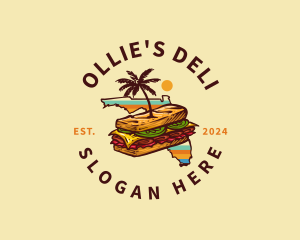 Florida Cuban Sandwich Snack logo design