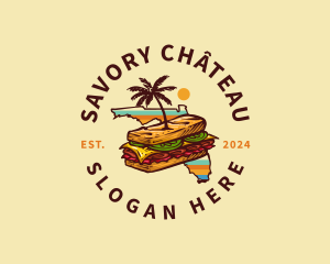 Florida Cuban Sandwich Snack logo design