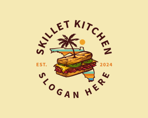 Florida Cuban Sandwich Snack logo design